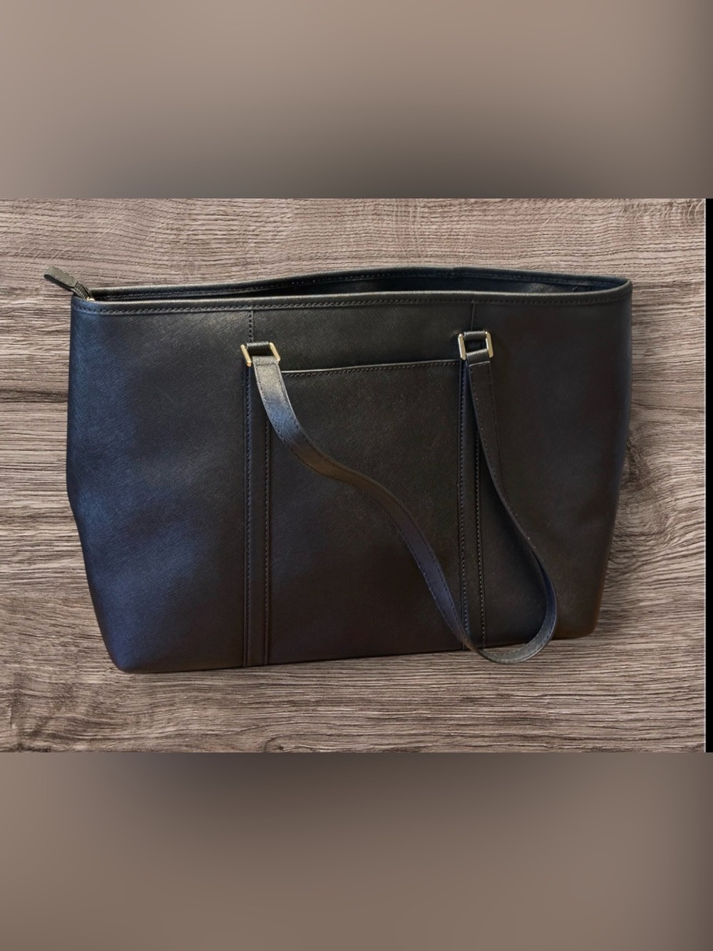 Michael Kors Sadie Ex large black Tote Purse Solid PVC Gold Plated Hardware - Picture 2 of 15